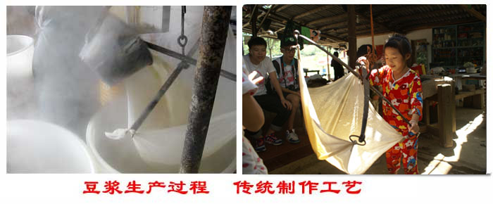 豆浆的传统过滤筛分方式。
