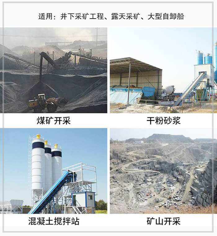 大傾角皮帶輸送機適用於煤礦開采，混凝土攪拌站，幹粉砂漿，礦山開采等行業中。