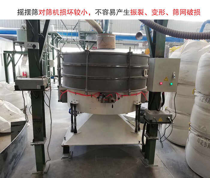 摇摆筛没有振动力借助的主要是筛箱摇晃，所以磨损较小。